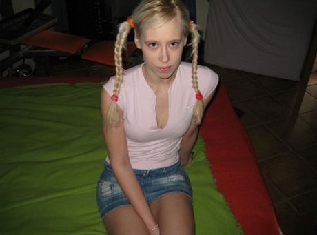 Young blonde sports braided pigtails while having sex with her bolyfriend 84126199