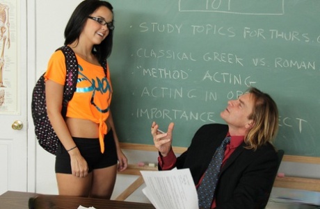 Brunette coed Dillion Harper has sexual relations with her teacher in a class 79655169